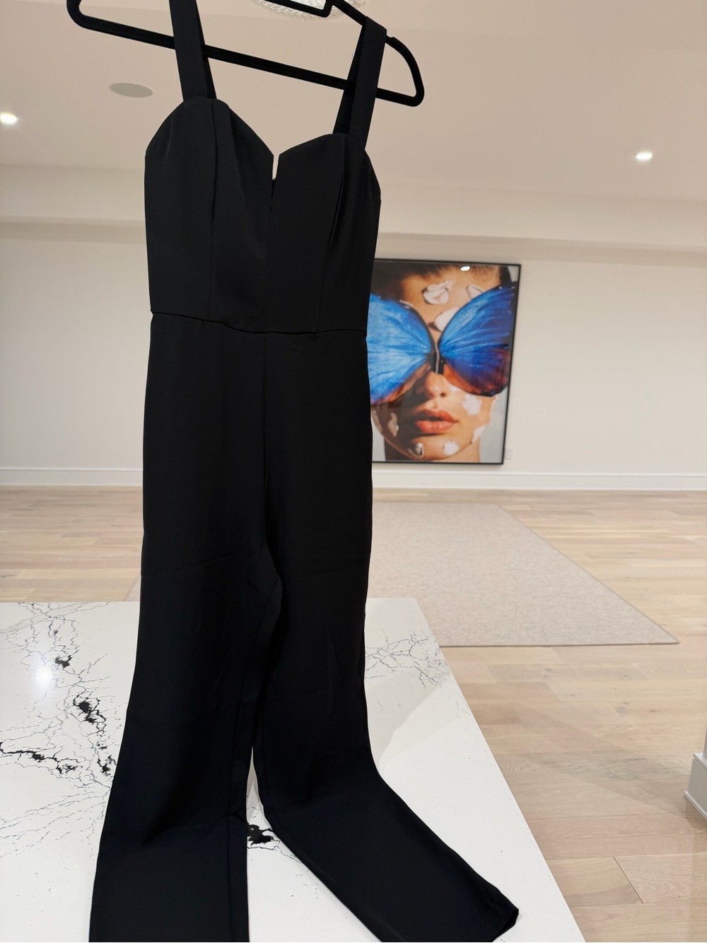 H&M Black Sweetheart Wide-Leg Jumpsuit